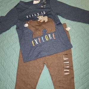 Boys bear explore outfit  nwt sz 12 mts